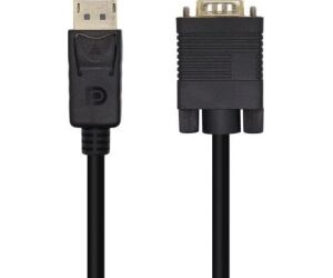 Cable Conversor Aisens A125-0462/ DisplayPort Macho - VGA Macho/ Hasta 5W/ 2300Mbps/ 3m/ Negro