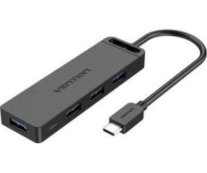 Hub USB Tipo-C Vention TGKBD/ 4xUSB/ 1xMicroUSB PD/ 50cm