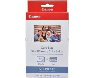 Papel foto canon kc - 36ip 8.6x5.4+tinta 36tarj cp100 - 200 - 220 - 300 - 330