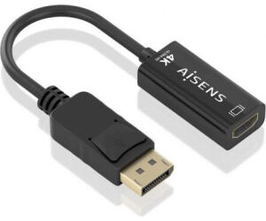 Cable Conversor Aisens A125-0905/ DisplayPort Macho - HDMI Hembra/ 15cm/ Negro