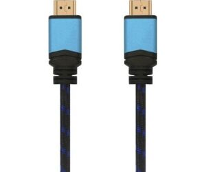 Cable HDMI 2.0 4K Aisens A120-0359/ HDMI Macho - HDMI Macho/ Hasta 10W/ 2250Mbps/ 5m/ Negro y Azul