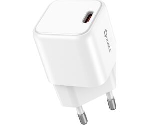 Cargador mini qcharx hera 3a 20w puerto tipo c blanco adaptado a regletas