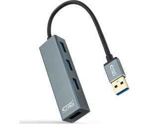 Nanocable Hub USB 3.0 4 x USB 3.0 10cm. Gris