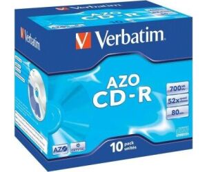 CD-R Verbatim AZO Crystal 52X/ Caja-10uds