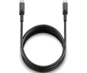 Cable USB 2.0 Tipo-C NGS KNOT/ USB Tipo-C Macho - USB Tipo-C Macho/ Hasta 100W/ 480Mbps/ 2m/ Negro