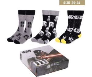 Pack calcetines 3 piezas star wars talla 40 -  46