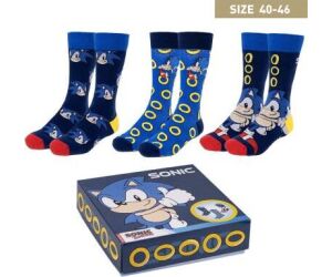 Pack calcetines 3 piezas sonic talla 40 -  46