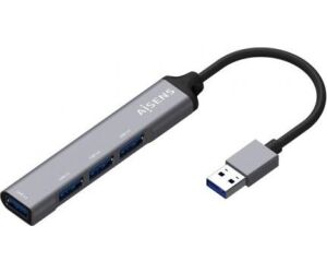 Aisens Hub USB 3.0 tipo A/M-4xtipo A/H gris 10cm