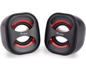 Altavoces 2.0 equip life mini 6w rms color negro y rojo jack 3.5 pulgadas alimetancion usb