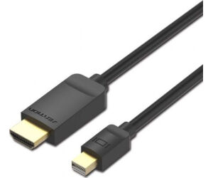 Cable Conversor Vention HABBH/ Mini DisplayPort Macho - HDMI Macho/ 2m/ Negro