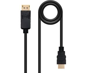 Cable Conversor Nanocable 10.15.4301/ Displayport Macho - HDMI Macho/ 1m/ Negro