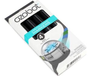 Rotuladores marcadores ozobot lavables negro pack 4 unidades