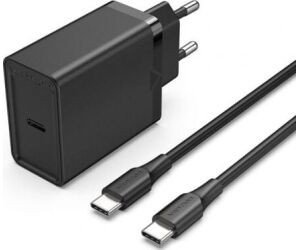 Cargador de Pared Vention FAHBF-EU/ 1xUSB Tipo-C + 2x Cable USB Tipo-C/ 25W