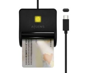 Lector de DNI USB Tipo-C Aisens ASCR-SN03C-BK/ Negro