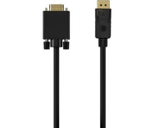 Cable Conversor Aisens A125-0552/ DisplayPort Macho - VGA Macho/ Hasta 5W/ 2300Mbps/ 1m/ Negro