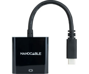 Nanocable Conversor USB-C/M a VGA/H Negro 10cm