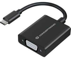 Adaptador usb tipo c a vga conceptronic 10.8cm - macho - hembra - negro