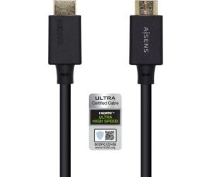 Cable HDMI 2.1 8K Aisens A150-0424/ HDMI Macho - HDMI Macho/ 3m/ Certificado/ Negro