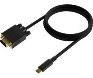 Cable Conversor Aisens A109-0693/ USB Tipo-C Macho - VGA Macho/ Hasta 27W/ 1250Mbps/ 1.8m/ Negro