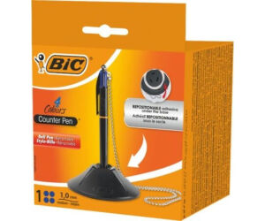 Bolgrafo de Tinta de Aceite Retrctil Bic 527507/ Azul/ Incluye Base + Cadena