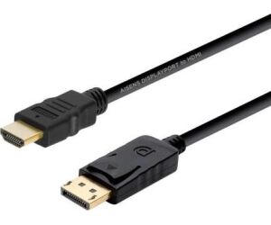 Cable Conversor Aisens A125-0364/ DisplayPort Macho - HDMI Macho/ Hasta 5W/ 2300Mbps/ 2m/ Negro