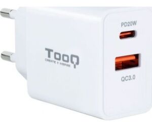 Cargador Pared Tooq Usb-c/pd 20w, Usb-a/qc 18w Blanco