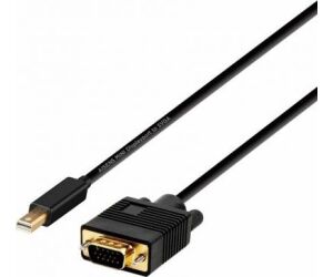 Cable Conversor Aisens A125-0362/ Mini DP Macho - VGA Macho/ 2m/ Negro