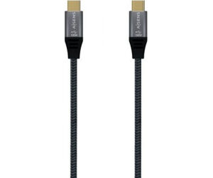 Cable USB 3.2 Tipo-C Aisens A107-0672 20GBPS 100W/ USB Tipo-C Macho - USB Tipo-C Macho/ Hasta 100W/ 2500Mbps/ 1.5m/ Gris