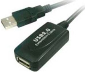 Cable Alargador USB 2.0 Aisens A101-0018/ USB Macho - USB Hembra/ Hasta 2.5W/ 60Mbps/ 5m/ Negro