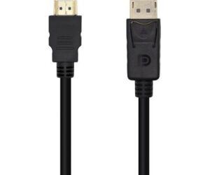 Cable Conversor Aisens A125-0459/ DisplayPort Macho - HDMI Macho/ Hasta 5W/ 2300Mbps /1m/ Negro