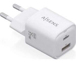 Cargador Gan de Pared Aisens ASCH-35W2P024-W/ 1xUSB Tipo-C/ 1xUSB/ 35W