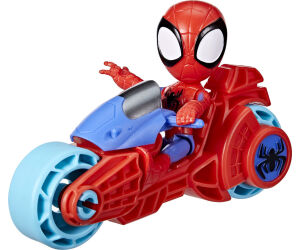 Figura gigante hasbro marvel spidey and his amazing friends spidey con motocicleta