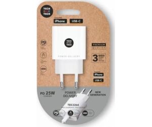 Cargador de Pared Tech One Tech TEC2264/ 1xUSB Tipo-C/ 3A/ Blanco