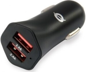 Cargador coche conceptronic carden04b 2 puertos usb tipo a 4.8a 24w