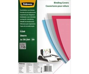 Portadas de Polietileno Fellowes 5384601/ A4/ 180 Micras/ 100 unidades/ Transparente