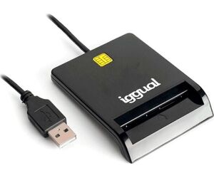 iggual Lector DNI SIP tarjetas ID USB 2.0 negro