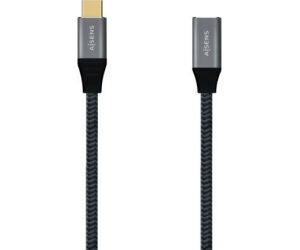 Cable Alargador USB 3.2 Tipo-C Aisens A107-0635 20GBPS 5A 100W/ USB Tipo-C Macho - USB Tipo-C Hembra/ Hasta 100W/ 2500Mbps/ 1m/ Gris