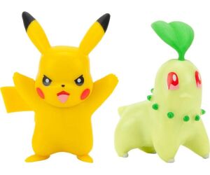 Pack de 2 figuras jazwares pokemon batalla chikorita & pikachu n.9 5 cm