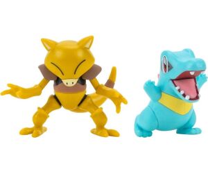 Pack de 2 figuras jazwares pokemon batalla totodile & abra 5 cm