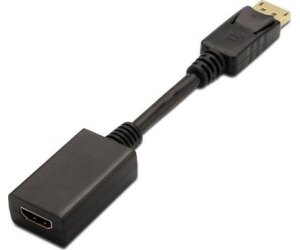 Conversor Aisens A125-0134/ DisplayPort Macho - HDMI Hembra/ 15cm/ Negro