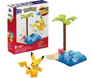 Figura mattel mega construx pokemon pikachu en la playa 79 pcs