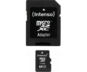 Intenso 3413490 Micro SD clase 10 64GB c/adapt