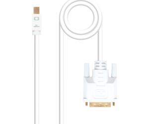 Cable nanocable conversor mini dp a dvi mini dp - m -  dvi - m blanco 2.0 m