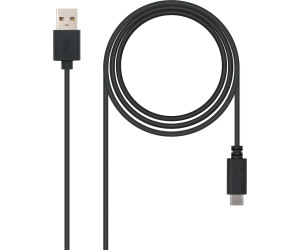 Cable USB A-Tipo C M/M 1m. Negro