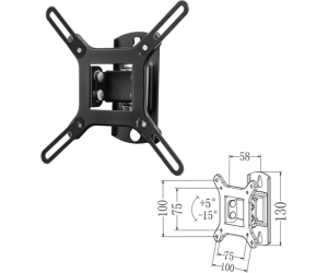 Soporte inclinable de pared phoenix para tv - monitor hasta 42 pulgadas inclinacion 15 vesa 200x200 hasta 20kg negro