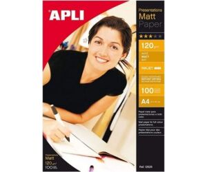 Papel Fotogrfico Apli Matt 12626/ DIN A4/ 120g/ 100 Hojas/ Mate