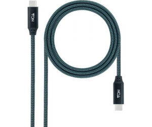 Cable Type-c A Type-c Usb 3.2 Gris/negro 0.5m Nanocable