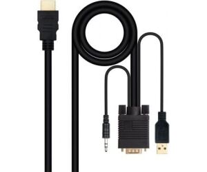 Nanocable Conversor HDMI a VGA-Jack-UBS, 1.8 m