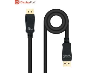 Cable DisplayPort 1.4 8K Nanocable 10.15.2501-L150/ DisplayPort Macho - DisplayPort Macho/ 1.5m/ Certificado/ Negro