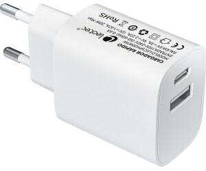 Leotec Cargador 20w Carga Rapida 1 Usb Tipo-c Pd 1 Usb-a Blanco